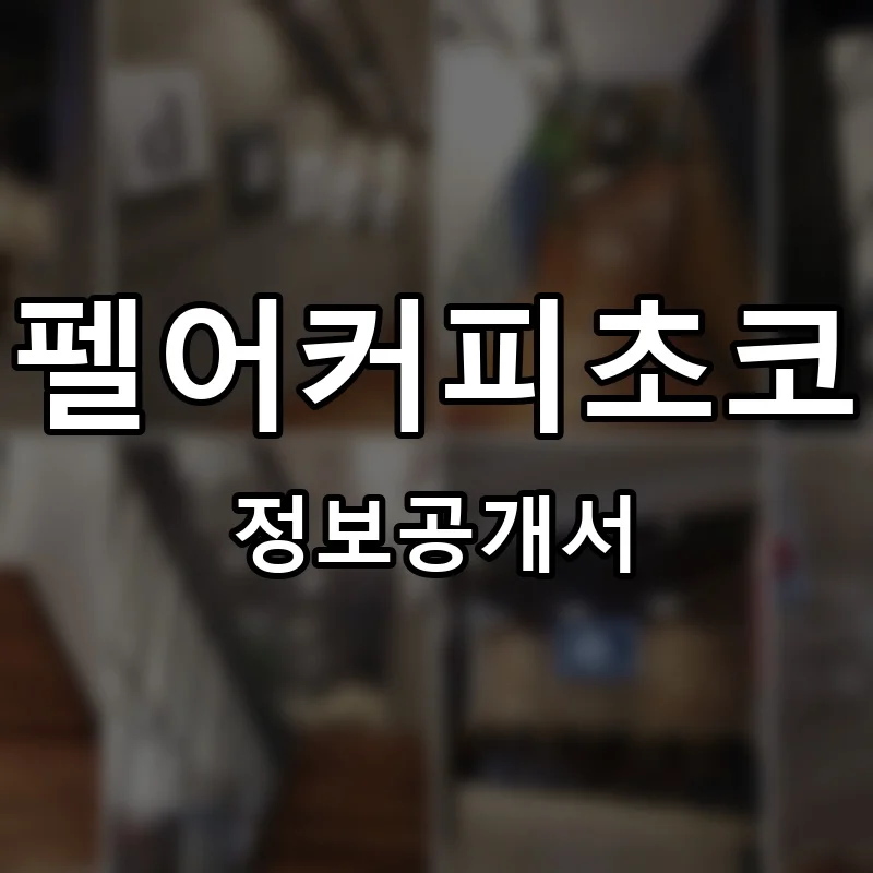 펠어커피초코 프랜차이즈 정보공개서
