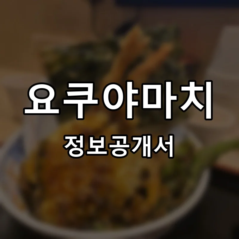 요쿠야마치 프랜차이즈 창업 비용 정보공개서 요약