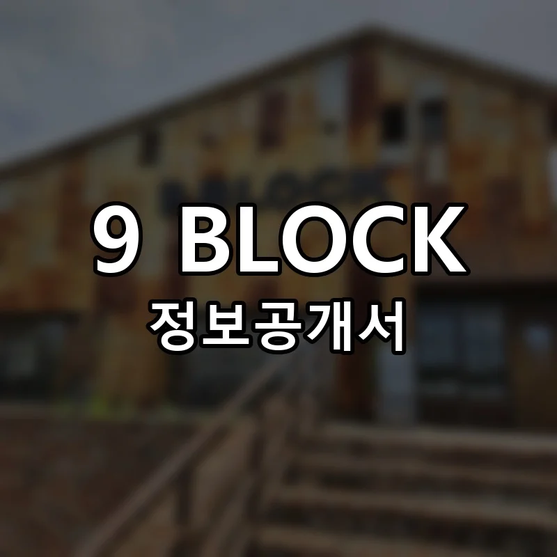 나인블럭 창업 9 BLOCK 프랜차이즈 정보공개서 요약 2025.11.07