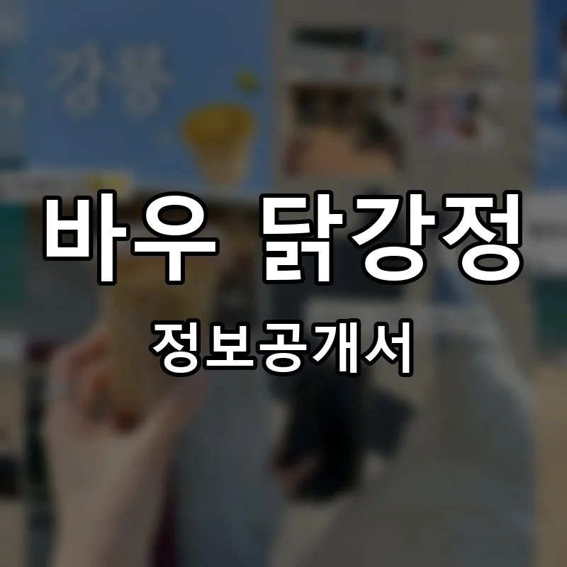 바우 닭강정 프랜차이즈 창업 비용 정보공개서 요약