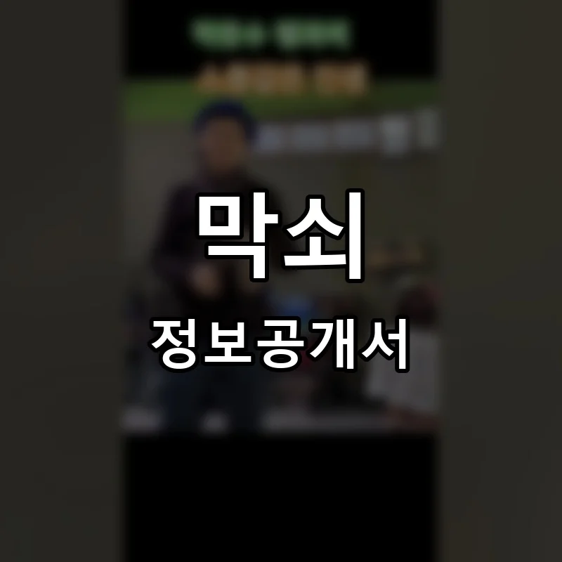 막쇠 프랜차이즈 창업 비용 정보공개서 요약