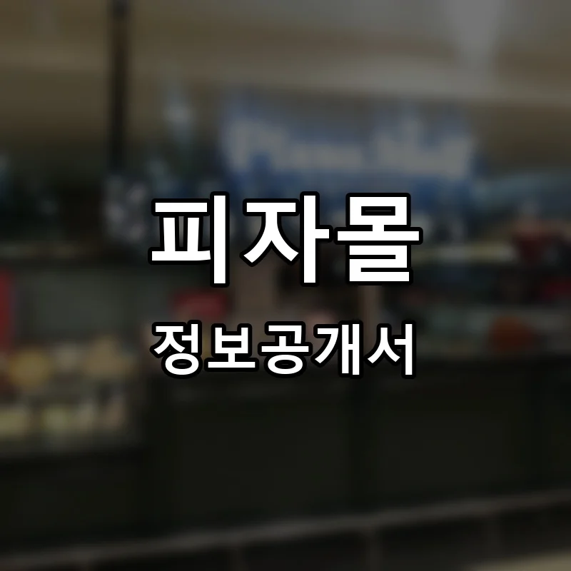 피자몰 프랜차이즈 정보공개서