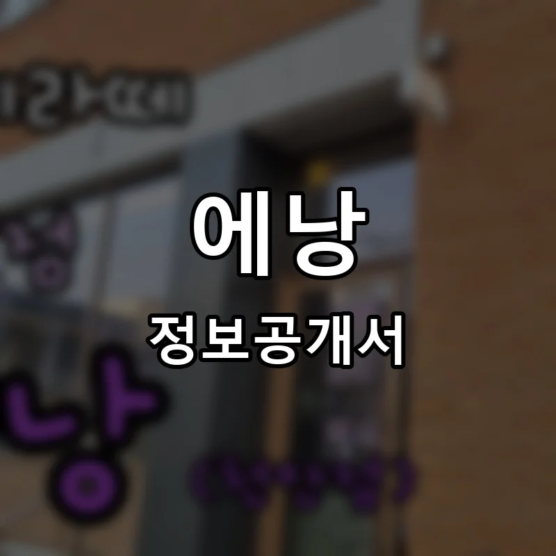 에낭 프랜차이즈 정보공개서