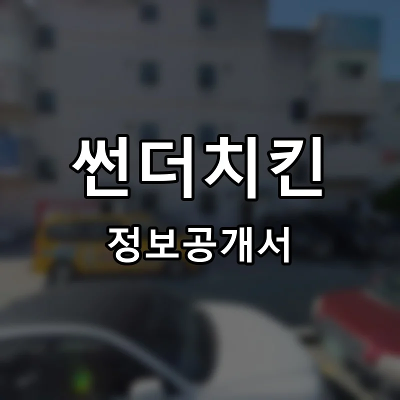 썬더치킨 프랜차이즈 창업 비용 정보공개서 요약