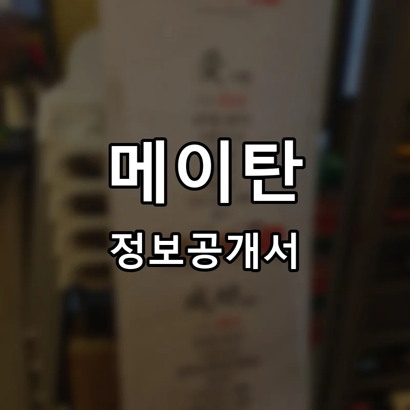 메이탄 프랜차이즈 창업 비용 정보공개서 요약