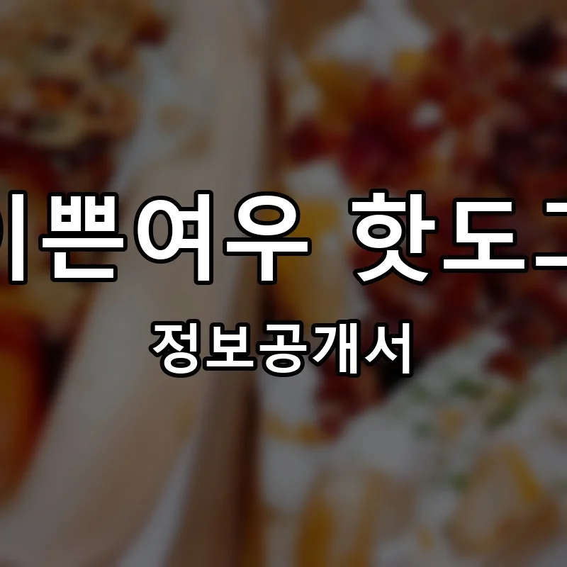 이쁜여우 핫도그 프랜차이즈 창업 비용 정보공개서 요약