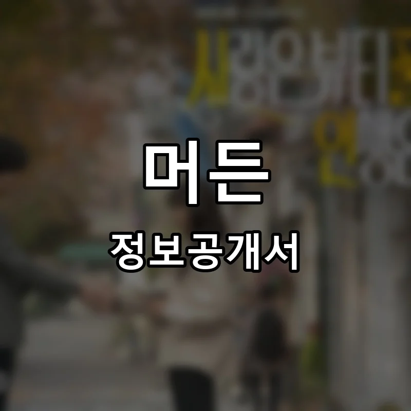 머든 프랜차이즈 정보공개서 요약 2025.05.30