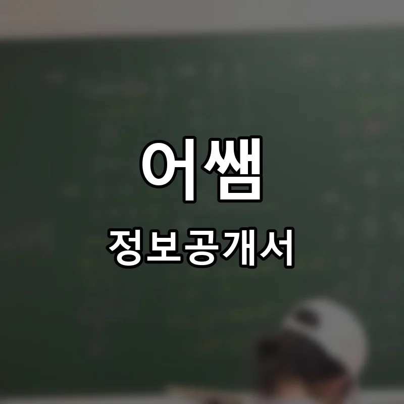 어쌤 프랜차이즈 창업 비용 정보공개서 요약