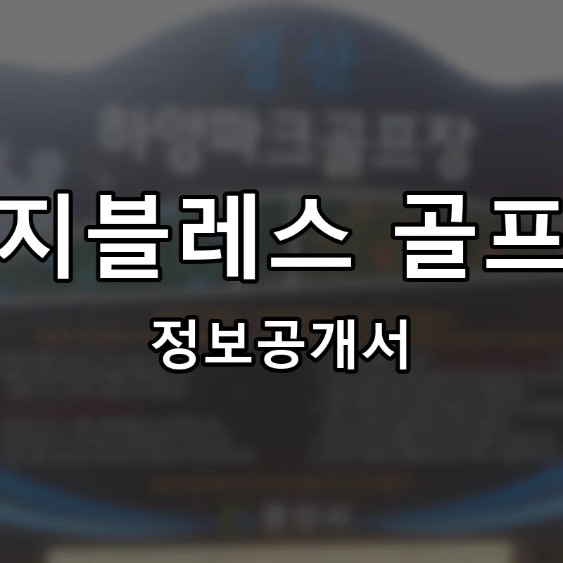 지블레스 골프 프랜차이즈 창업 비용 정보공개서 요약