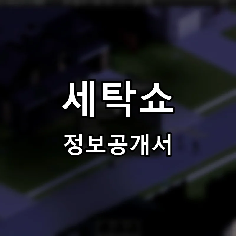 세탁쇼 프랜차이즈 창업 비용 정보공개서 요약