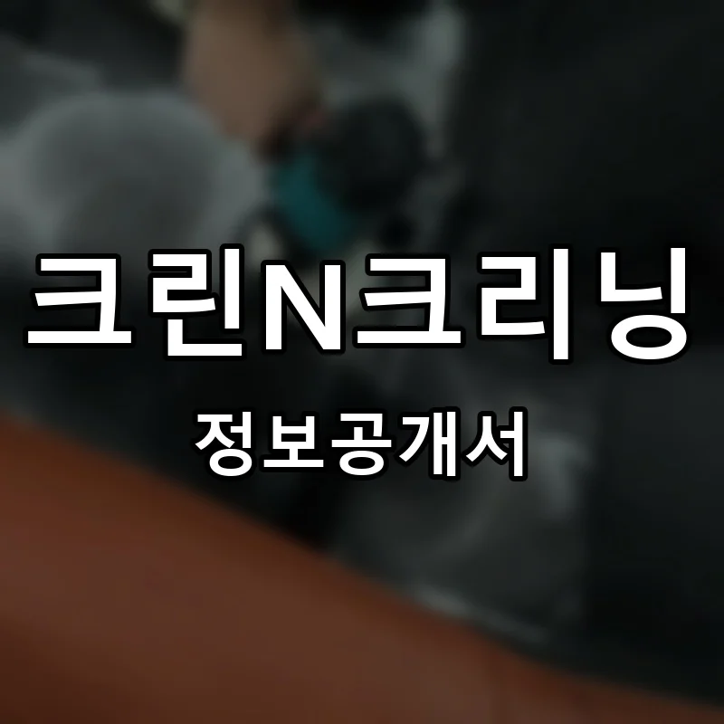 크린N크리닝 프랜차이즈 창업 비용 정보공개서 요약