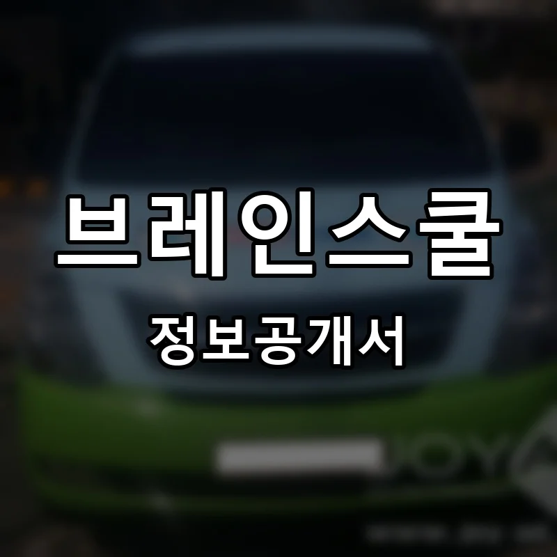 브레인스쿨 프랜차이즈 창업 비용 정보공개서 요약