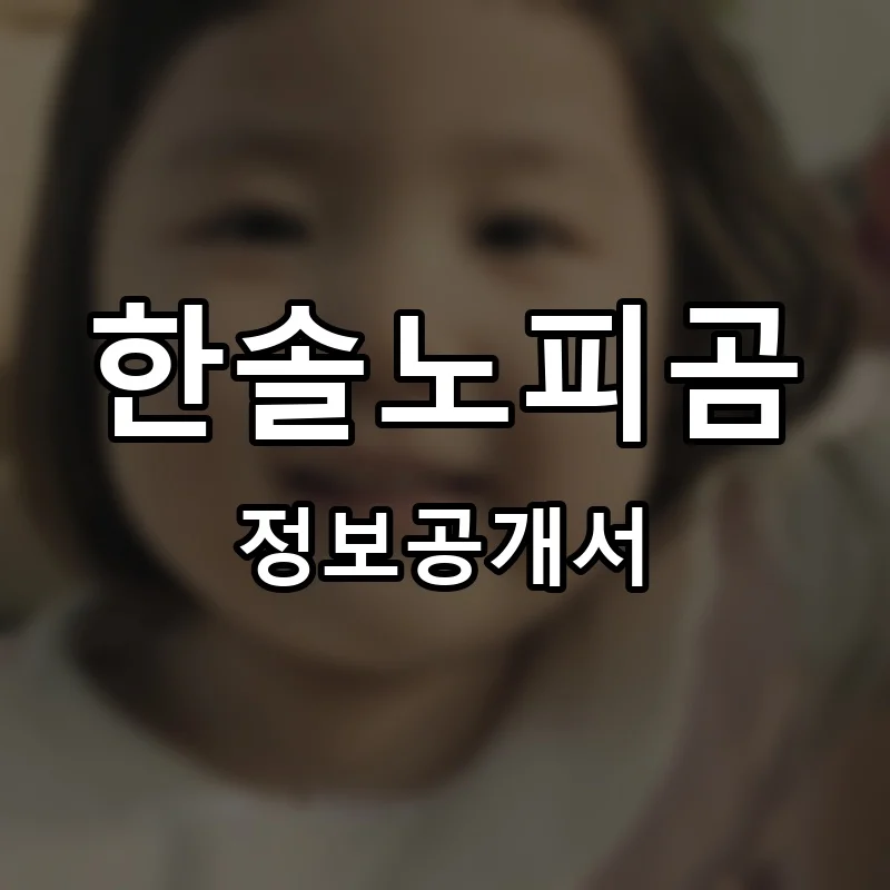 한솔노피곰 프랜차이즈 창업 비용 정보공개서 요약