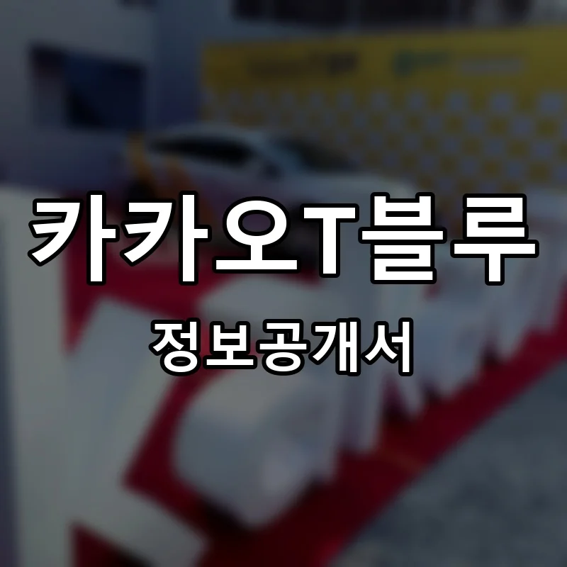 카카오T블루 프랜차이즈 창업 비용 정보공개서 요약