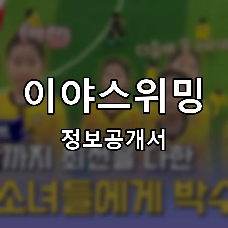이야스위밍 프랜차이즈 창업 비용 정보공개서 요약