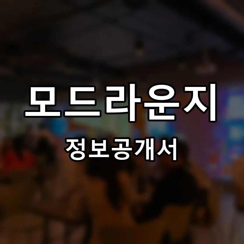 모드라운지 프랜차이즈 창업 비용 정보공개서 요약