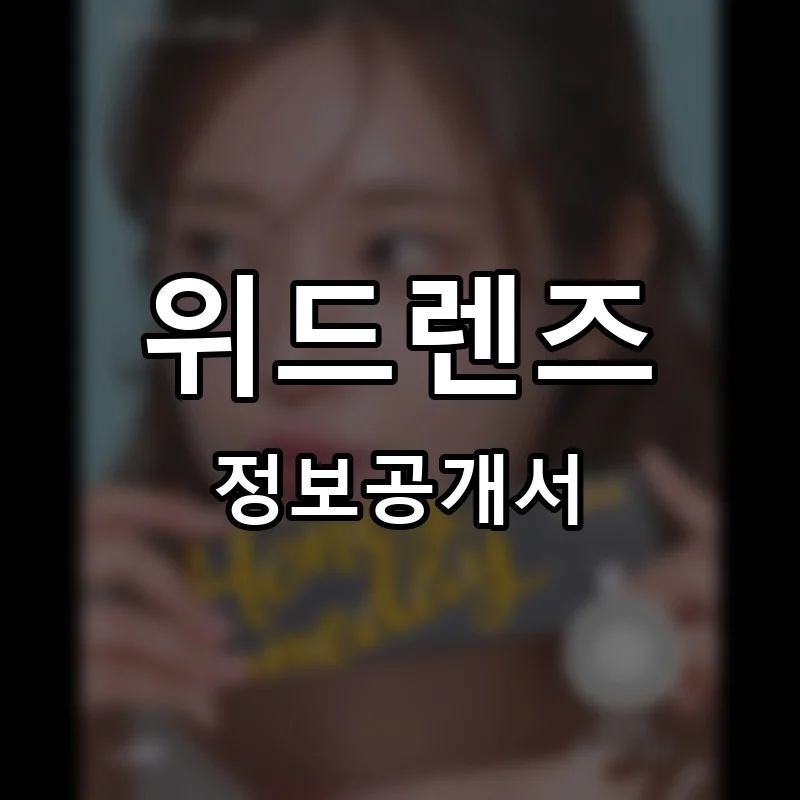 위드렌즈(WID LENS) 프랜차이즈 창업 비용 정보공개서 요약