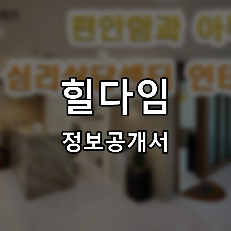 힐다임 프랜차이즈 창업 비용 정보공개서 요약