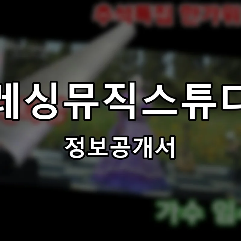블레싱뮤직스튜디오 프랜차이즈 창업 비용 정보공개서 요약