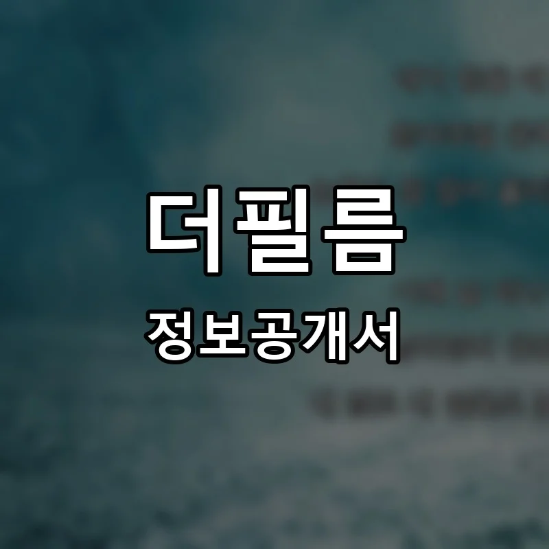 더필름 프랜차이즈 창업 비용 정보공개서 요약