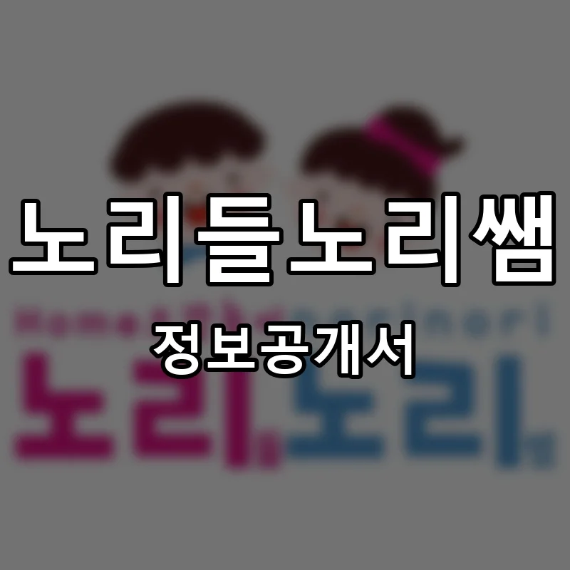 노리들노리쌤 프랜차이즈 정보공개서