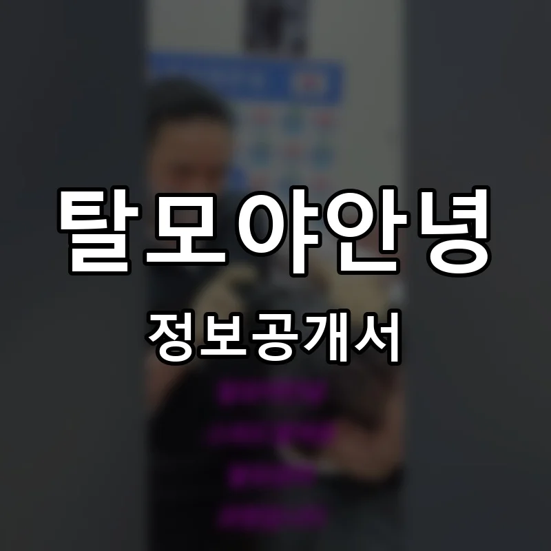 탈모야안녕 프랜차이즈 창업 비용 정보공개서 요약