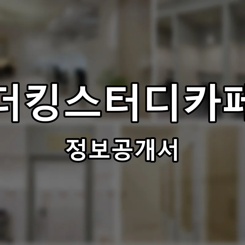 더킹스터디카페(THE KING STUDY CAFE) 프랜차이즈 창업 비용 정보공개서 요약