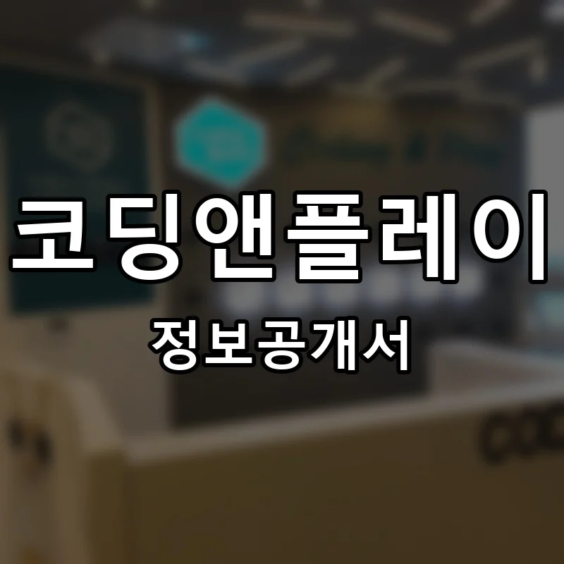 코딩앤플레이 프랜차이즈 창업 비용 정보공개서 요약