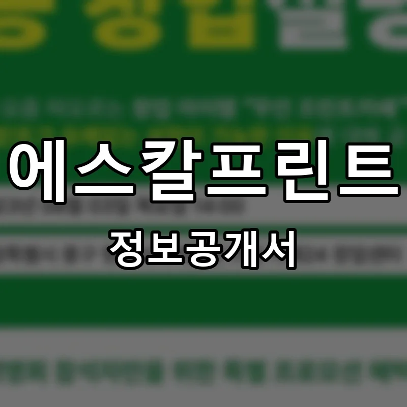 에스칼프린트 프랜차이즈 창업 비용 정보공개서 요약