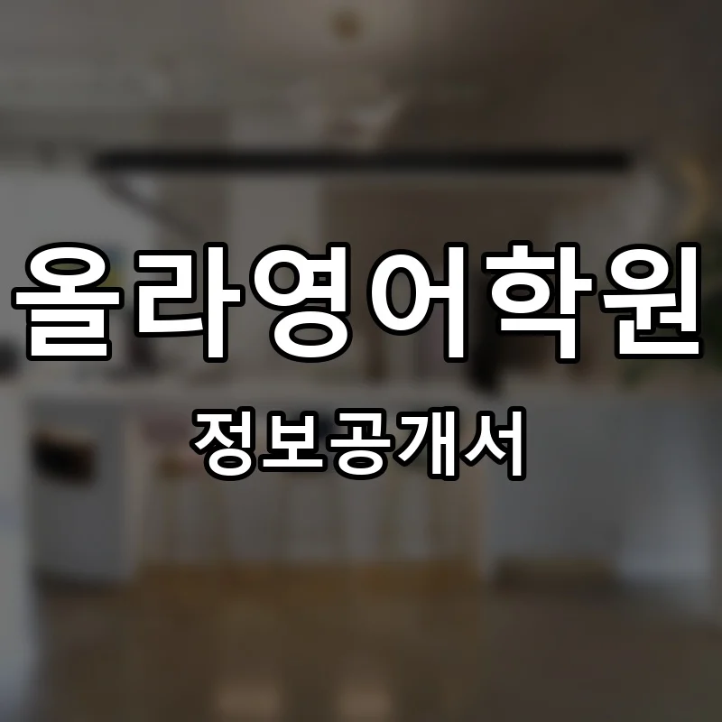 올라영어학원 프랜차이즈 창업 비용 정보공개서 요약