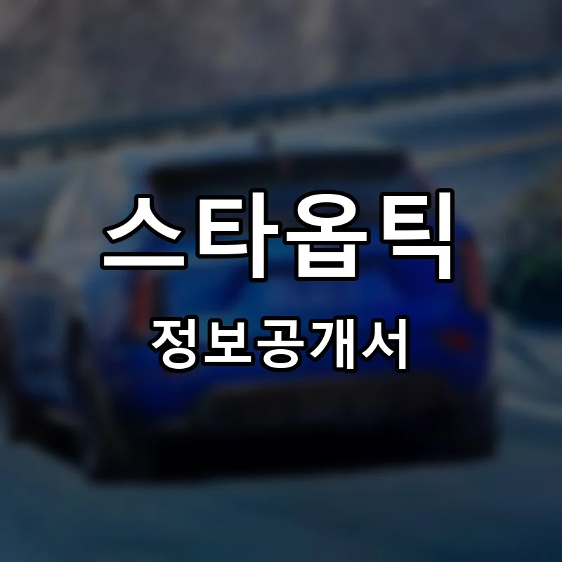 스타옵틱 프랜차이즈 창업 비용 정보공개서 요약
