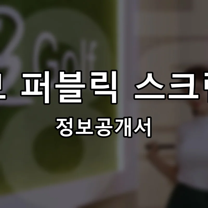 브라보 퍼블릭 스크린골프 프랜차이즈 창업 비용 정보공개서 요약