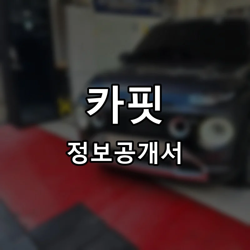 카핏 프랜차이즈 창업 비용 정보공개서 요약