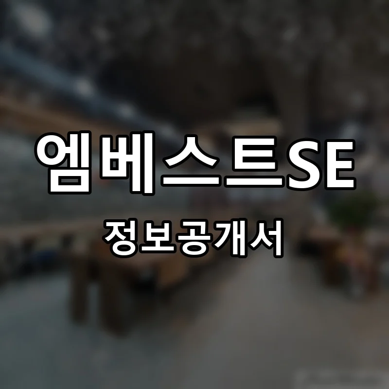엠베스트SE 프랜차이즈 창업 비용 정보공개서 요약