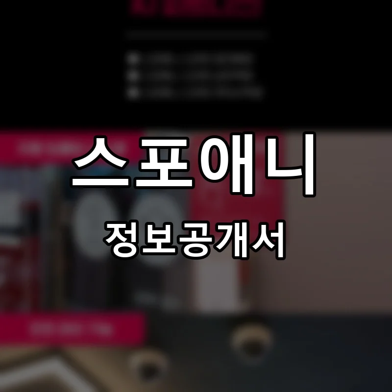 스포애니 프랜차이즈 창업 비용 정보공개서 요약