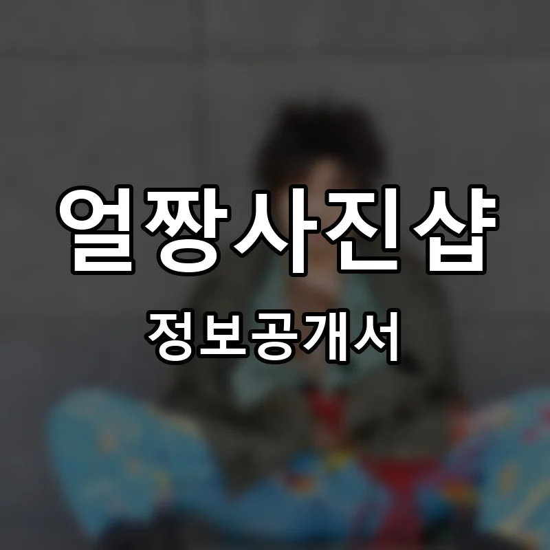 얼짱사진샵 프랜차이즈 창업 비용 정보공개서 요약