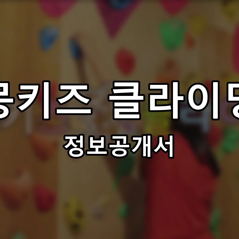 몽키즈 클라이밍 프랜차이즈 창업 비용 정보공개서 요약