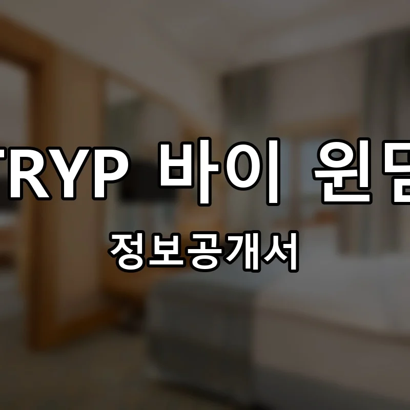 TRYP 바이 윈덤 프랜차이즈 정보공개서
