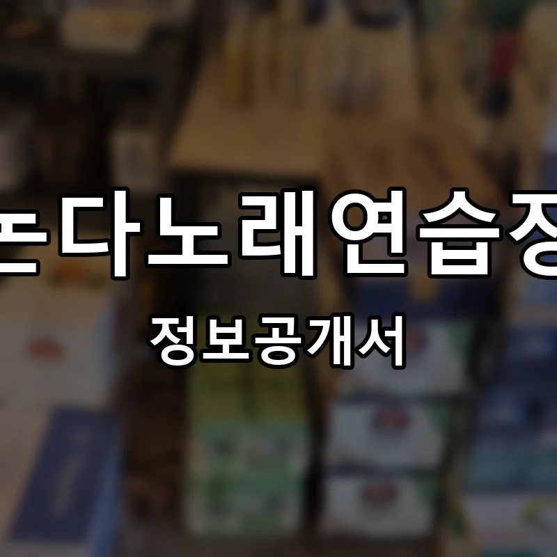 논다노래연습장 프랜차이즈 정보공개서