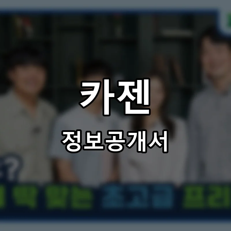 카젠 프랜차이즈 정보공개서