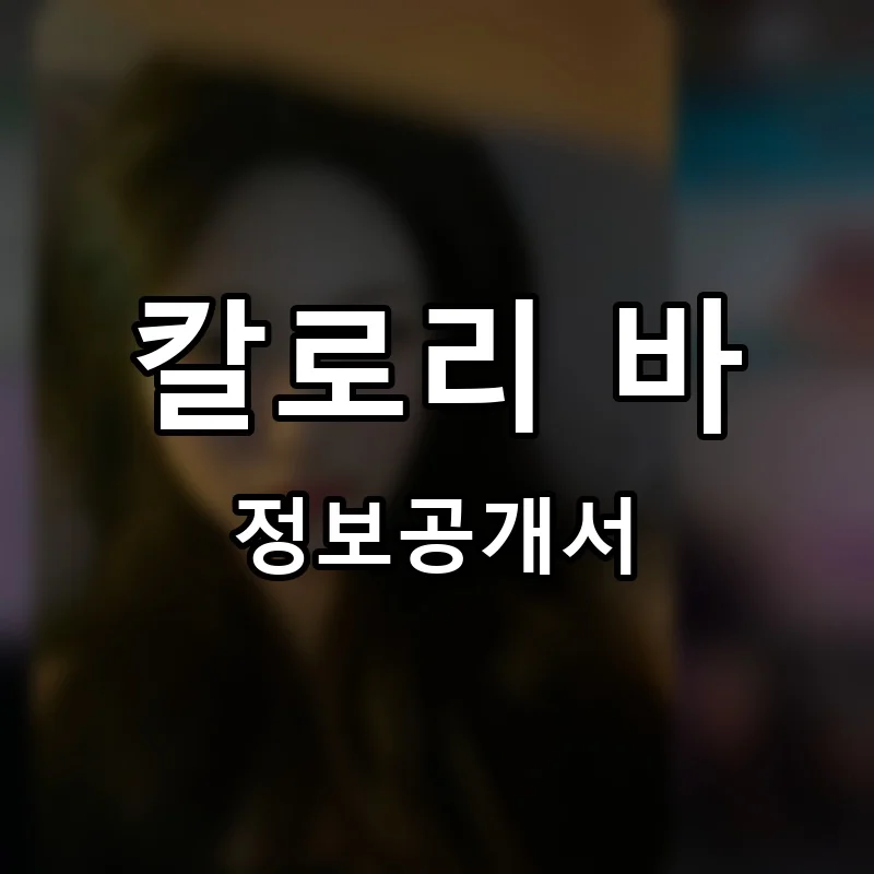 칼로리 바 프랜차이즈 창업 비용 정보공개서 요약