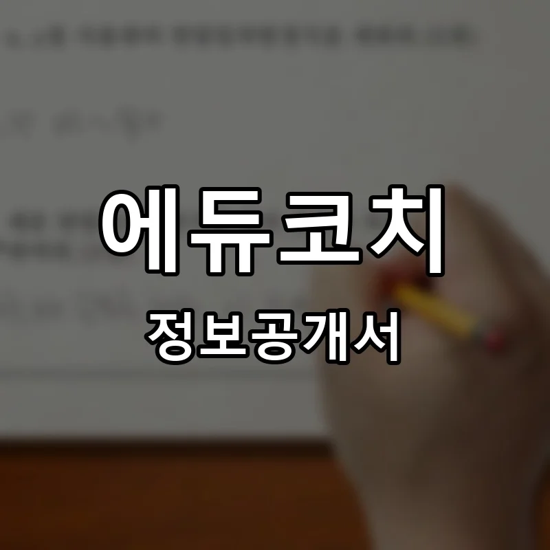 에듀코치 프랜차이즈 정보공개서