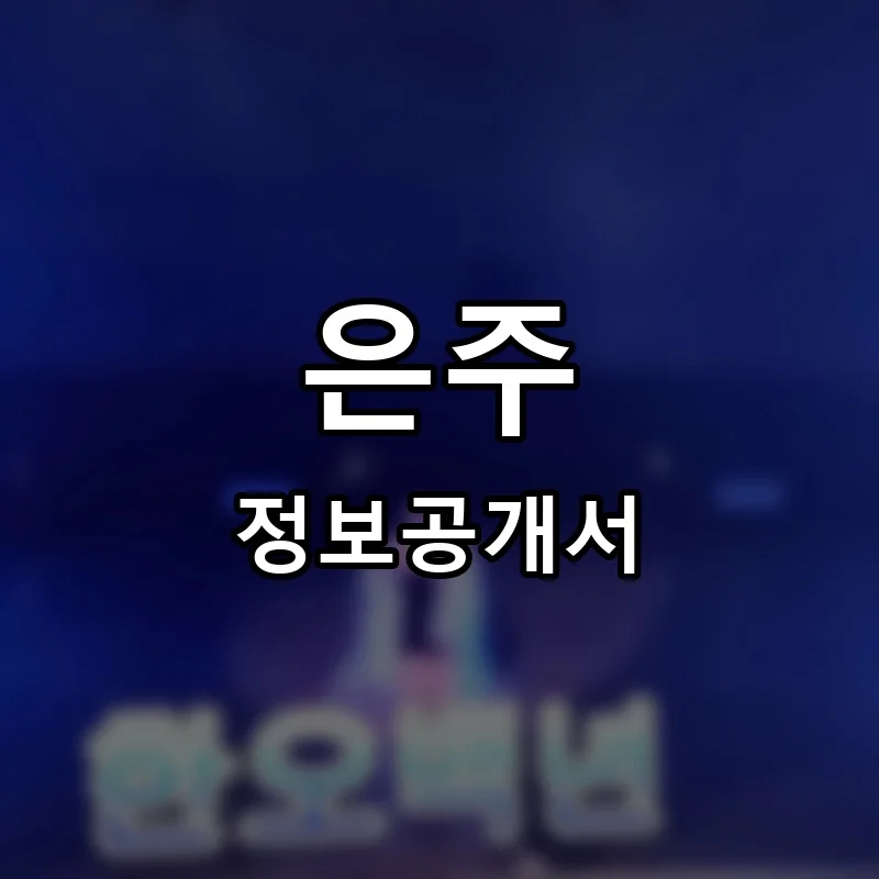 은주 프랜차이즈 정보공개서 요약