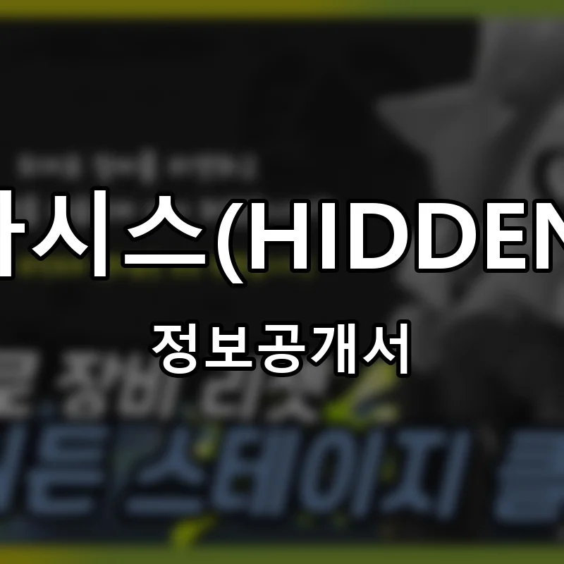 히든오아시스(HIDDENOASIS) 프랜차이즈 정보공개서