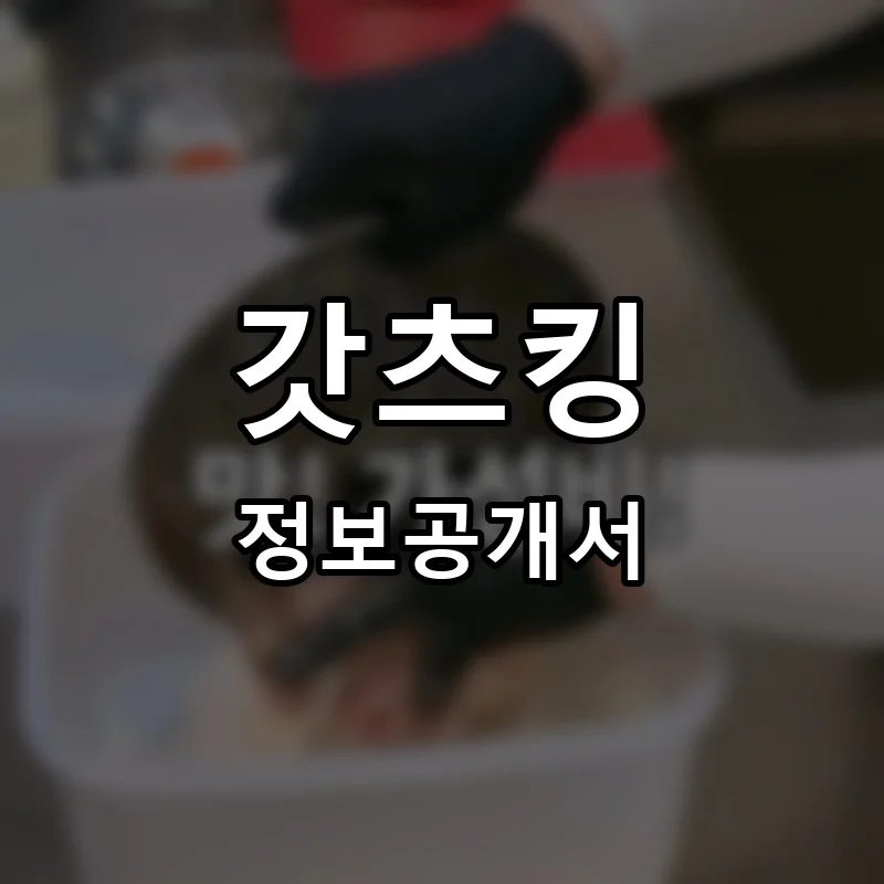 갓츠킹 프랜차이즈 창업 비용 정보공개서 요약
