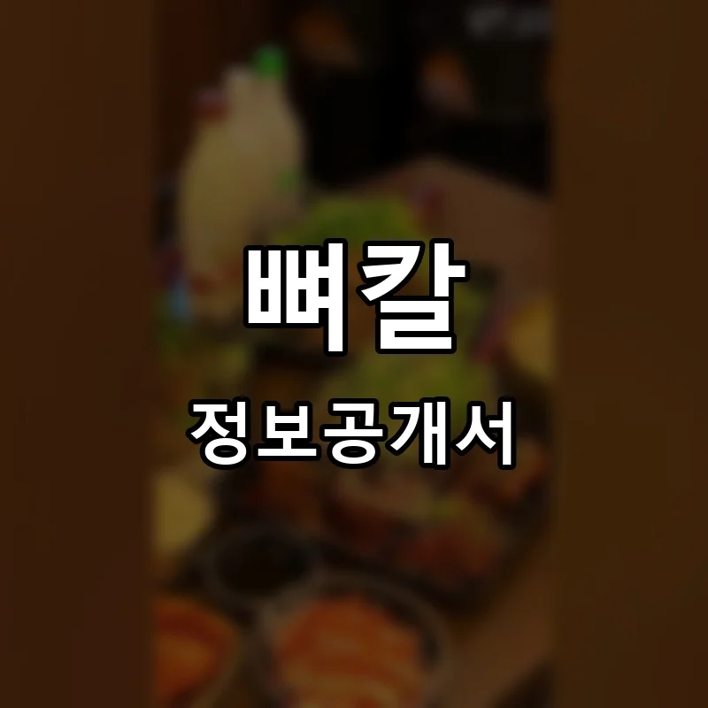 뼈칼 프랜차이즈 창업 비용 정보공개서 요약