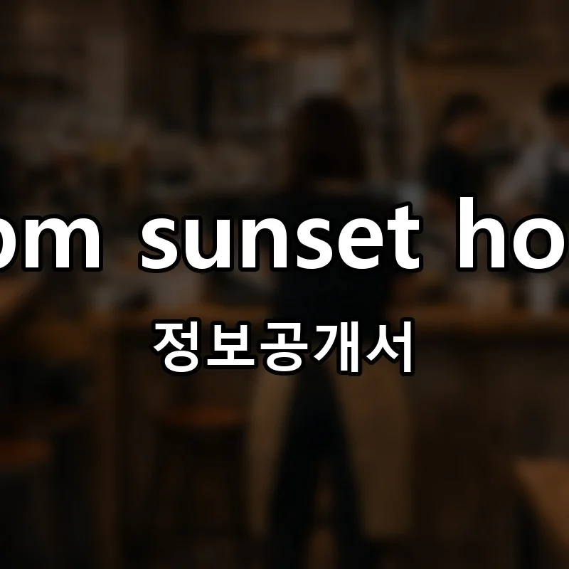 5pm sunset hour 창업 프랜차이즈 정보공개서 요약 2026.01.29