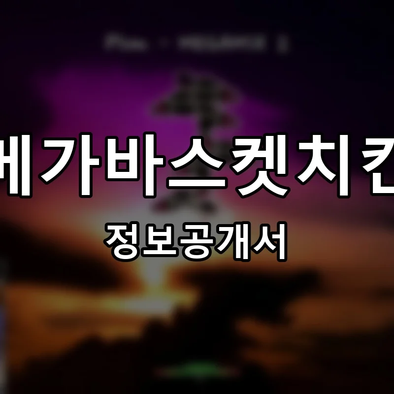 메가바스켓치킨 프랜차이즈 창업 비용 정보공개서 요약