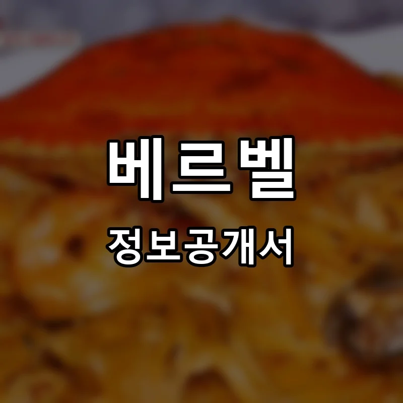 베르벨 프랜차이즈 창업 비용 정보공개서 요약