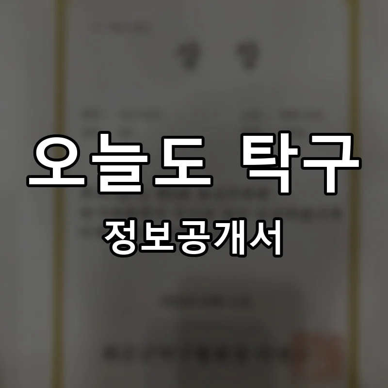 오늘도 탁구 프랜차이즈 창업 비용 정보공개서 요약